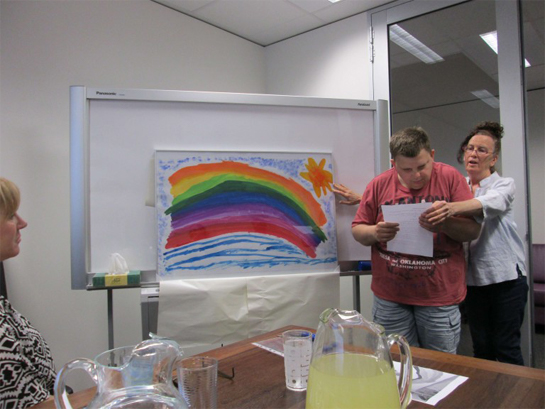 A rainbow of love painted and shared with the team at EllieB's Disability Services